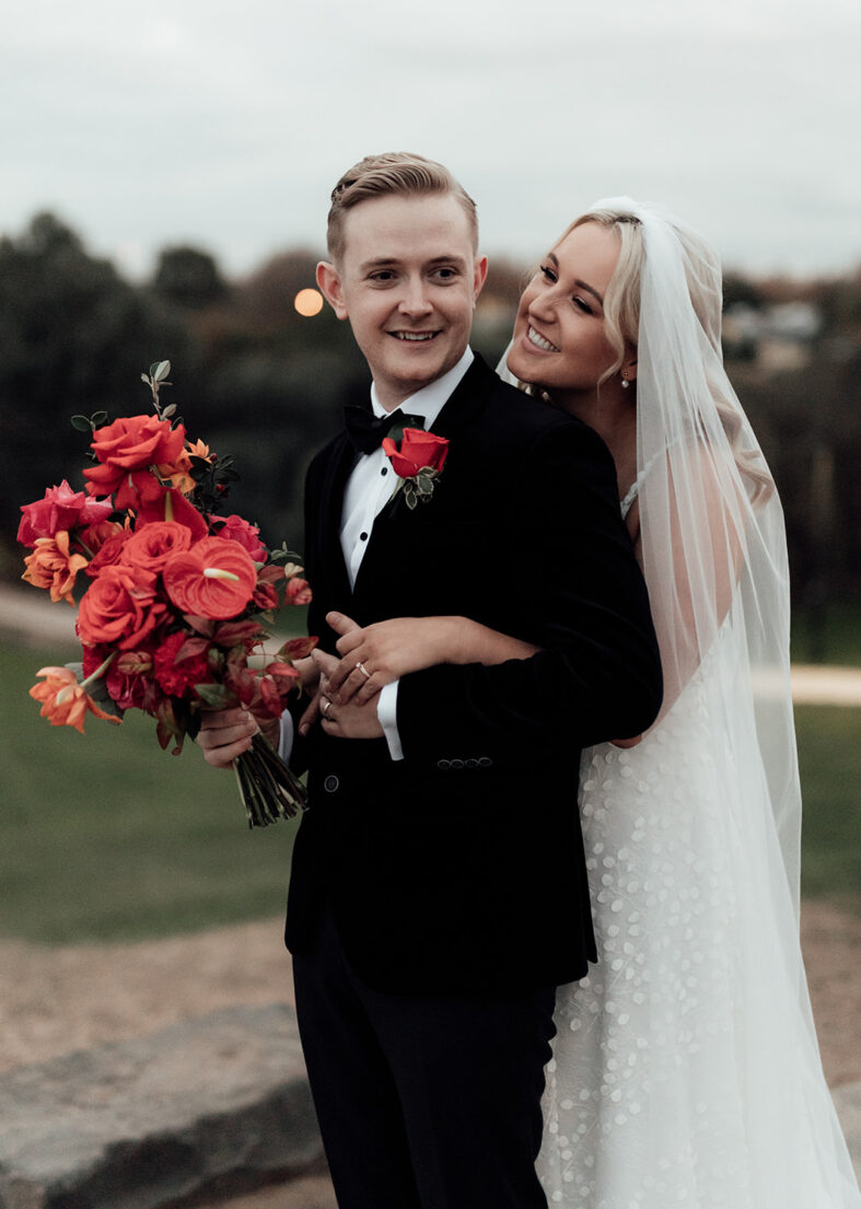 Event Florist, Anatomy of Flowers, Wedding couple and bouquet